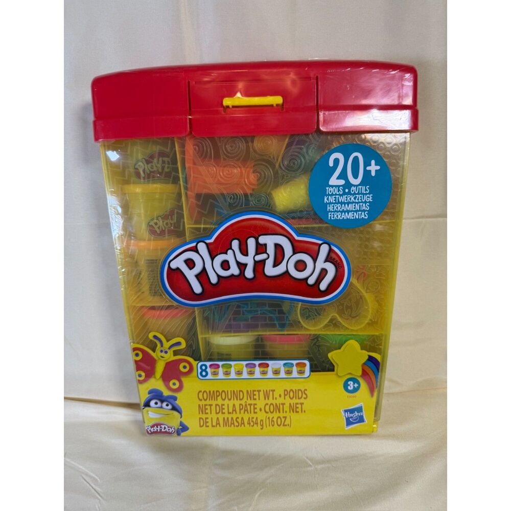 Retired Play-Doh 20+ Tools 8 Containers New In Package Factory Sealed